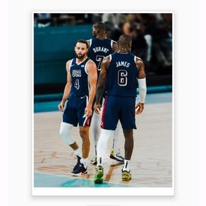 2024 USA BASKETBALL LEGENDARY STARS STEPHEN CURRY/LEBRON/& DURANT GLOSSY POSTER!